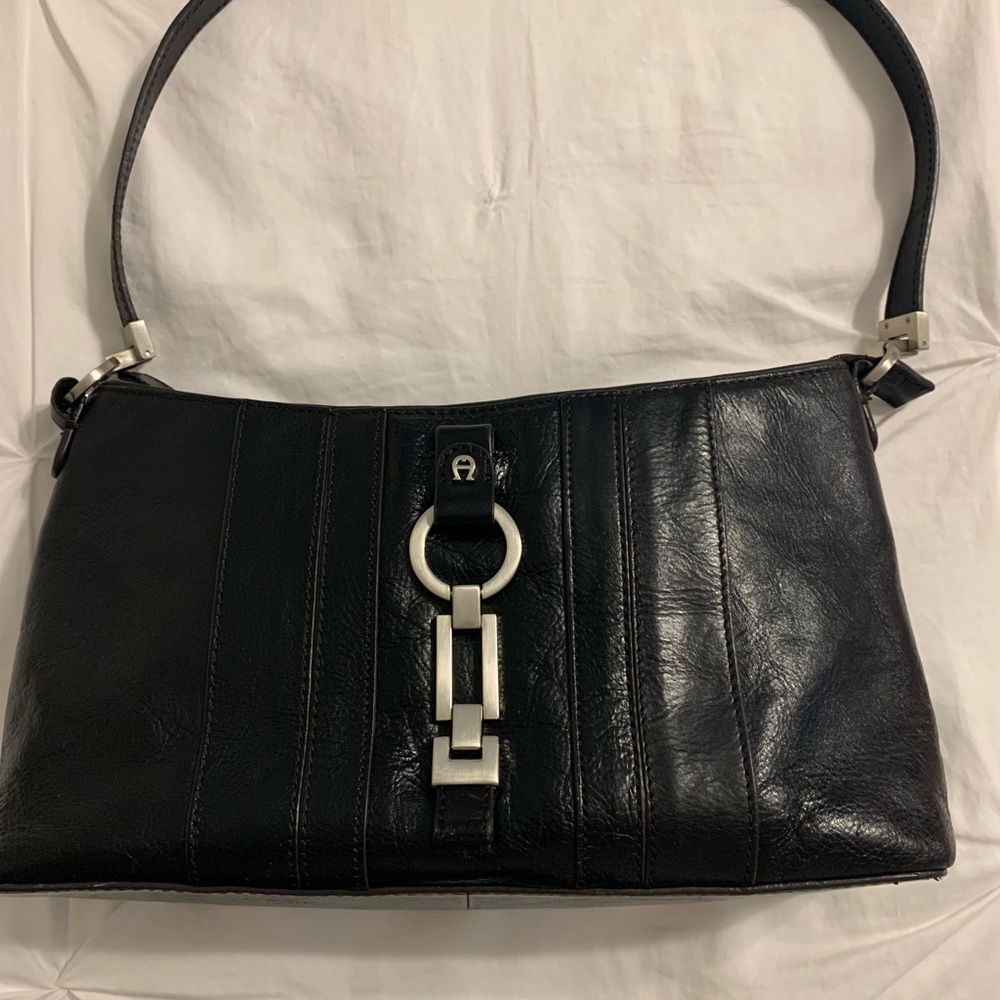 Vintage Etienne Aigner Chic Black Leather Shoulder Bag like new - Picture 5 of 16